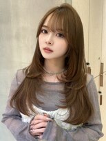 ロンド リリー 銀座(Lond Lily)&nbsp;韓国風レイヤーカット/ミルクティーベージュ/シースルーバング