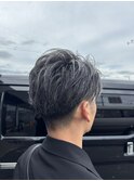 シルバーメッシュ×メンズショート