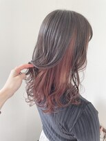 ヘアガーデン ティアラ(Hair Garden TIARA)&nbsp;モテポイントブリーチインナーカラー×くすみレッドオレンジ