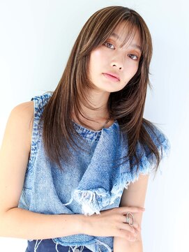 ヘアサロン ガリカ 表参道(hair salon Gallica) 大人可愛いワンカールセミディ/透明感オリーブ/艶カラー