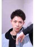 アップバングショート 刈り上げ 清潔感 黒髮 こなれ感