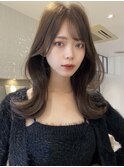 憧れ韓国くびれヘア/顔まわりカットレイヤーカット艶髪黒髪