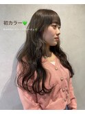 【初カラーおすすめ!ブリーチなしダブルカラーでオリーブ】