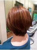 白髪ぼかし艶ショート【寝屋川/髪質改善/白髪ぼかし】