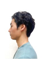 黄ぐまくん美容室 メンズ パーマ ショートレイヤー