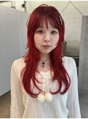 レイヤーカット / 赤髪 / レッドカラー / 小田