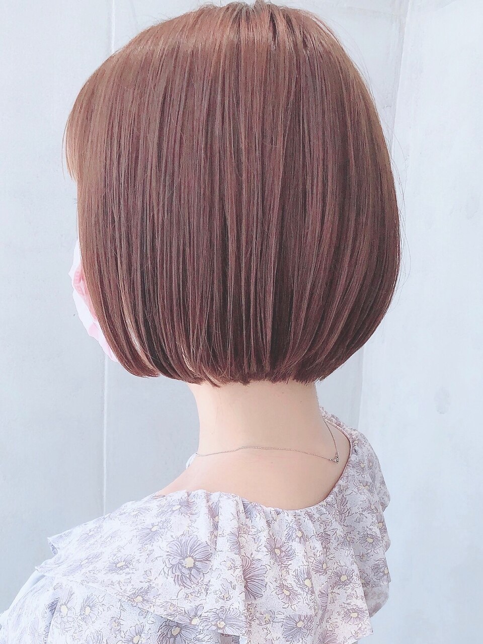 Say.ベビーピンクショートボブ丸みショートミルクティーピンク