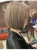 ミニボブでお洒落に×ミルクティーカラー★中村大輔