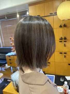 オーガニックマインド 坂戸 鶴ヶ島(organic+mind) 夏◎透明感ハイライトベージュ切りっぱなしボブ