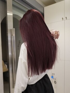 カシスカラー/暖色カラー/ロングヘア/艶髪/ダブルカラー