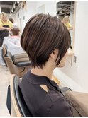 ☆ココアベージュ小顔オリーブグレークラゲヘアーショート[船橋]