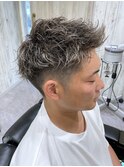 新発田万代メンズ専門店ショートツーブロックメッシュカラー