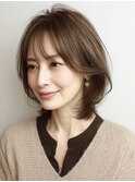 ボブレイヤー×白髪ぼかしカラー30代40代50代60代