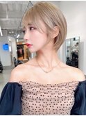 岡田洸太/韓国ボブ/韓国レイヤー/縮毛矯正/ヘーゼルベージュ