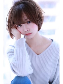 クラウドゼロ(Cloud zero) 大人キレイ　アッシュ小顔丸みショートボブ【Cloud zero】