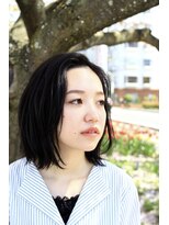 スリーヌーン(THREE noon)&nbsp;大人可愛い黒髪暗髪アッシュ小顔ミディ THREE 後藤裕祠