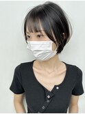 前下がり大人黒髪耳かけショートボブ20代30代40代髪銀座