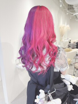 アマンドール(Aman D'or) half&halfピンク＆バイオレット＊ツートーンカラー