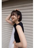 簡単スタイリング ラフな丸みボブ