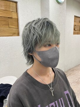 アジールヘア 所沢プロペ通り店(agir hair) シルバーアッシュメンズウルフカット所沢小手指狭山