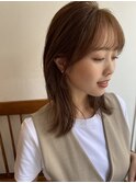 大人かわいい流れる顔まわりカット/小顔にみせるシースルー前髪
