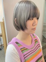 キューズ クラブ(cuz KLUB)&nbsp;【cuzKLUB】ブリーチデザインホワイトベージュボブ【池袋】