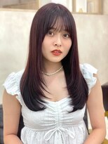 20代30代　ピンクブラウン　髪質改善カラー　ストレート