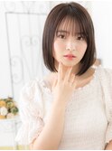 研究学園/髪質改善/シースルーバング×マロンベージュ美髪ボブa