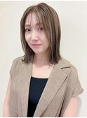 顔まわりカット/レイヤーカット/透明感/ミルクティーベージュ