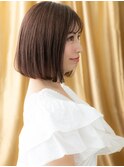 ココアブラウン美髪ワンカール切りっぱなしボブ316Z浦和30代40代