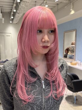 アソビセカンド 原宿(ASOBI 2nd) ダブルカラー/黒髪/ボブルフ/ネビージュ/原宿/ホワイトピンク