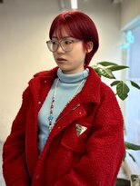 マセナ(Masena)&nbsp;ショートウルフ/ネオンカラー（レッド）