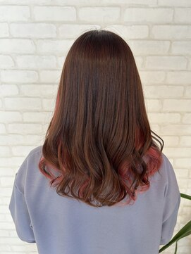 ビス ヘア アンド ビューティー 西新井店(Vis Hair&Beauty) 20代30代40代大人可愛いピンクイヤリングカラー