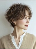 ミセスショートボブ白髪ぼかし脱白髪染め40代50代60代♪