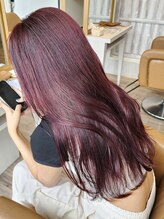《ブリーチなしボルドーが可愛い》ブリーチなしでもできる、こだわりの暖色系カラー《ピンクラベンダー》