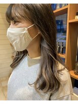 ネオリーブ アンド 渋谷店(Neolive &)&nbsp;【韓国/インナーカラー】ホワイトベージュ×ミディアムスタイル