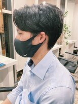 センターパートニュアンスパーマワンカールパーマ韓国コンマヘア