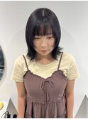 顔まわりレイヤーウルフレイヤーウルフボブ黒髪ショートカット