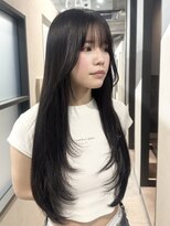 フレーム 博多店(FRAME)&nbsp;結べる長さのレイヤーカット×黒髪ロング【福岡博多】