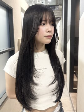 フレーム 博多店(FRAME) 結べる長さのレイヤーカット×黒髪ロング【福岡博多】