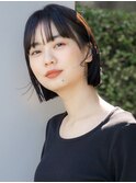 卵型　ミニボブ　暗髪ボブ　コンパクトボブ