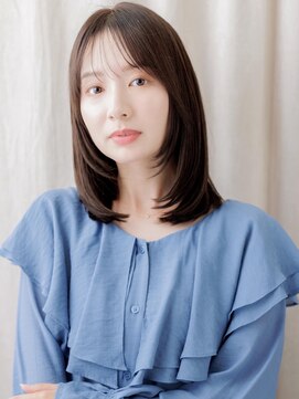 カバーヘア ブリス 川口(COVER HAIR bliss) 顔周りレイヤーカット艶感ストレートミディアムA0川口30代40代