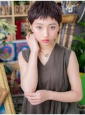 表情クールに…大人かわいい黒髪ベリーショートA2川口20代30代
