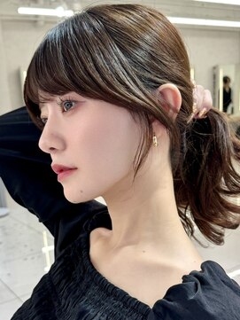 エジョン 三鷹店(Aejon) 顔まわりレイヤーカット姫カットレイヤーアプリコットオレンジ