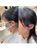 10代20代30代顔周り遅れ毛で変化　サイドバングヘア
