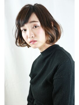 デイジー インデックスヘア 大島店(DAISY index hair) 耳かけ 毛先パーマ イメチェン フォギーベージュ 厚めバング