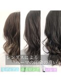 グレージュ/デジタルパーマ/ゆるふわ/くびれ/レイヤー/高柳