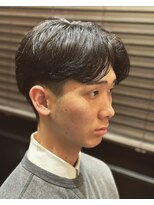 ヒロギンザバーバーショップ 丸の内店(HIRO GINZA BARBER SHOP)&nbsp;短めセンターパートスタイル　大手町　東京　丸の内