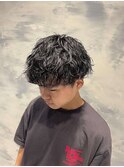 王道波巻きパーマ