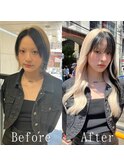 ホワイトブロンド×ブラック#エクステ#デザインカラー#韓国#町田